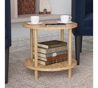 Table d'appoint 'Ves' avec plateau inférieur 49 x Ø42 cm imitation bois