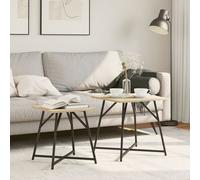 Table D'appoint Vidaxl 2 Pcs En Bois D'ingénierie Chêne Sonoma Et Métal
