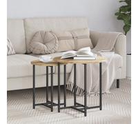 Table D'appoint Vidaxl 2 Pcs En Chêne Artisan En Bois D'ingénierie Et Métal