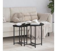 Table D'appoint Vidaxl 2 Pcs Noir Chêne Ingénierie Bois Et Métal Noir