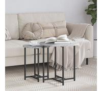 Table d'appoint vidaXL 2 pièces Gris Sonoma en bois d'ingénierie et métal