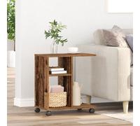 Table D'appoint Vidaxl Avec Roulettes En Bois Ancien 50x30x55 Cm En Contreplaqué