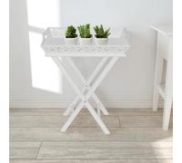 vidaXL Table d'appoint pliable MDF Blanc Design contemporain
