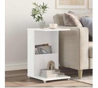 Table d'appoint - VIDAXL - Vidaxl - Blanc - Bois d'ingénierie - Mobile avec roulettes