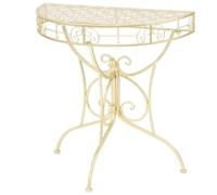 Table d'appoint Vintage Demi-ronde Métal 72 x 36 x 74 cm Doré - vidaXL
