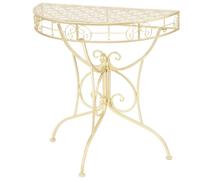 Table d'Appoint Vintage Demi-ronde Métal Argenté Table Auxiliaire vidaXL