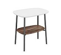 Table d'appoint VitrA Plural 64064 56,5 x 41,5 x 59 cm, étagère en noyer, autoportante, laque blanche brillante