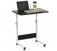 Table d'appoint VIVOLILV,Petit Bureau Réglable en hauteur,avec 4 Roulettes,60x40 cm,Bureau Noir,Idéal pour un petit espaces