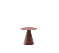 Table d'appoint Wilshire en verre trempé dépoli et acier peint en terre cuite satinée Ø30cm