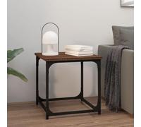 Table D'appoint with Bois à Base de Bois et Acier, Design Industriel, Plateau Pratique, Petite Table, Coffee Table, pour Salon ou Balcon, Aspect Chêne Brun, 40 x 40 x 40 cm