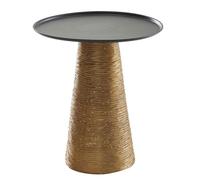 Table d'appoint - WOHNLING - Aluminium - Ronde - 40 cm - Métal Or Noir