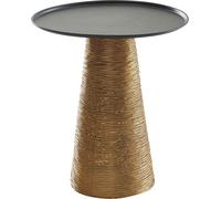 Table d'appoint WOHNLING Or Noir 40x40x45 cm Table d'appoint en aluminium, Petite table basse en métal ronde, Table de salon Canapé Moderne, Table basse haute