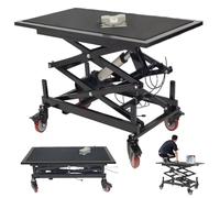 Table d'ascenseur hydraulique électrique 180kg Capacité, Plate-Forme de Ciseaux réglable en Hauteur 37-120cm, Chariot Robuste avec Roues de Verrouillage pour la mobilité et Le Travail