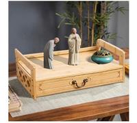 Table d'autel à 3 étages avec tiroir - Table de sanctuaire en bambou naturel pour méditation spirituelle - Table de prière de style oriental - Armoire de rangement pour le salon