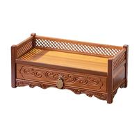 Table D'autel, Autel Bouddhiste, à Un Seul Niveau, avec Motifs Sculptés et Fonction de Rangement, Utilisée pour Les Offrandes et Le Culte(Brown,35x21x18cm/14x8x7in)