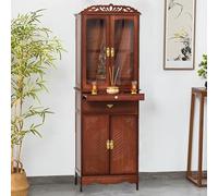 Table d'autel avec porte anti-poussière - Armoire personnelle pour culte domestique, méditation bouddhiste, design moderne