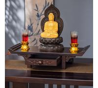 Table d'autel avec rangement, Autel De Méditation Bouddhiste Relaxant avec Rangement, Sanctuaire De Prière Personnelle, pour La Maison, pour la Décoration Intérieure(60*25*10.5cm/23.6*9.8*4.1in)