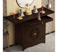 Table d'autel avec Rangement, autel en Bois pour la Maison, Table Bouddhiste avec tiroir pour Un Usage Domestique, Niche de Bouddha, Armoire Chinoise, pour encens, offrandes Walnut Color 80x40x100cm