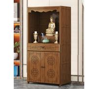 Table d'autel avec Rangement, autel en Bois pour la Maison, Table Bouddhiste avec tiroir pour Un Usage Domestique, Niche de Bouddha, Armoire Chinoise, pour encens, offrandes Brown (Base) 69x39x155cm