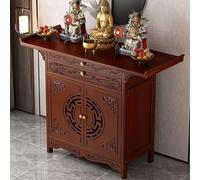 Table d'autel avec rangement et tiroir, armoire Pooja bouddhiste pour la méditation, table de prière chinoise, parfaite pour la décoration du salon ou de la chambre à coucher