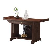 Table d'autel avec rangement, table de méditation à 3 niveaux avec tiroir, table d'autel personnelle, table de puja pour présentation spirituelle ou de pots, plantes et livres (60 cm/23,6 po)
