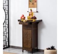 Table d'autel avec rangement, table de puja au sol pour la prière, support en bois pour statue de Bouddha, armoire d'autel de prière bouddhiste pour petits espaces (65 * 103 cm / 25,6 * 40,6 pouces)