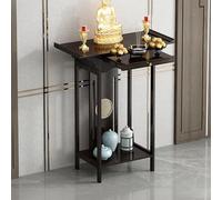 Table d'autel Bouddha - Meuble en bambou avec plaque rétractable pour prière d'angle dans le salon, la chambre, le bureau, la salle de bain