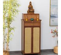 Table d'autel Bouddha - Multifonctionnelle - Pour activités spirituelles - Routeur WiFi en rotin - Décoration d'intérieur pour salon et chambre à coucher