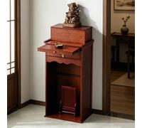 Table d'Autel Bouddhiste, Armoire d'Autel, Sanctuaire Bouddhique Style Chinois avec Tablette Télescopique, pour Meuble de Prière Spirituel Maison(Brown,42cm/16.5in)