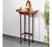 Table d'autel Bouddhiste autoportante, Table de méditation en Bois sculpté, Console d'entrée Vintage de Style Zen, pour Maisons, Temples et salles ancestrales(Simple Version,60cm/23.6in)