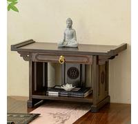 Table D'autel Bouddhiste avec Tiroir, Table de Puja en Bambou Nan pour la Maison, Aucun Assemblage Requis, Autel de Méditation pour Exposer des Vases, des Plantes et des Livres(50cm/19.7in)