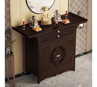 Table d'autel Bouddhiste en Bambou pour la Maison, avec Espace de Rangement, Base d'armoire de Style Chinois, adaptée pour Offrir de l'encens, des Bougies et des prières 66cm/26in