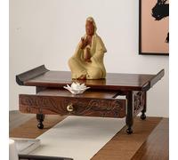 Table d'autel bouddhiste en bois avec armoire de rangement, sanctuaire mural avec tiroir, étagère de méditation pour petits espaces