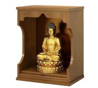 Table d'autel bouddhiste en bois massif avec étagère extractible, aucun assemblage nécessaire pour un usage domestique, 29 x 26 x 40 cm