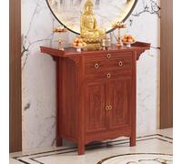 Table d'autel Bouddhiste en Bois Massif avec Rangement, sanctuaire de Style Chinois rétro et Sculpture de Nuage de Bon augure (88 cm/34,6 po)