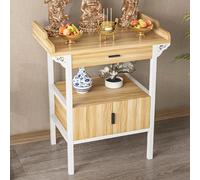 Table D'autel Bouddhiste Moderne pour La Méditation, Armoire D'Autel avec Structure En Acier, Bouddha Autel pour Statues de Bouddha, Présentoir pour Plantes et Livres(Beige,80x50x100cm/32x20x39in)