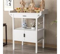 Table D'autel Bouddhiste Moderne pour La Méditation, Armoire D'Autel avec Structure En Acier, Bouddha Autel pour Statues de Bouddha, Présentoir pour Plantes et Livres(White,100x50x100cm/39x20x39in)