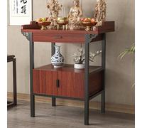 Table D'autel Bouddhiste Moderne pour La Méditation, Armoire D'Autel avec Structure En Acier, Bouddha Autel pour Statues de Bouddha, Présentoir pour Plantes et Livres(Brown,80x42x100cm/32x17x39in)
