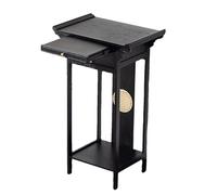 Table D'Autel Bouddhiste Noire Sur Pied, Armoire D'Autel Bouddhiste avec Plateau Rétractable et Tiroir Caché, Bouddha Autel pour Statue de Bouddha Cai Shen et Offrandes Spirituelles(120cm/47in)