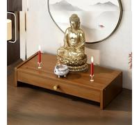 Table d'autel bouddhiste pour la méditation à la maison, petit sanctuaire avec tiroir de rangement, support de Bouddha chinois pour prière et culte dans des espaces limités