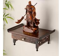 Table D'Autel Bouddhiste, Table de méditation Chinoise en Bois Massif, Autel de table de méditation avec rangement, for Les Prières, La Divination l'espace Spirituel Personnel(60*25*16cm/24*10*6.3in)