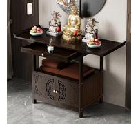 Table d'autel chinoise avec rangement, table d'appoint et armoire de niche de Bouddha pour petits espaces, armoire d'autel de méditation compacte (100 x 40 cm)