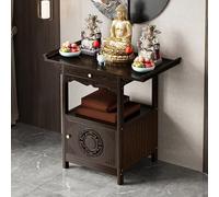 Table d'autel chinoise avec rangement, table d'appoint et armoire de niche de Bouddha pour petits espaces, armoire d'autel de méditation compacte (50 x 40 cm)