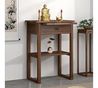 Table D'Autel De MéDitation à 2 Niveaux avec Tiroirs, Sanctuaire De Prière Personnelle, Parfaite for Les Prières, la Divination, le Culte, l'espace Spirituel Personnel(Light brown,68*48cm/27*19in)