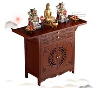 Table d'autel de méditation, Autel Bouddhiste, Meuble d'autel, Table d'offrande sur piédestal Chinois, pour Salon, Chambre à Coucher, Bureau(Reddish Brown,80cm/31.5in)