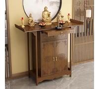 Table d'autel de méditation avec armoire de rangement et tiroir, support d'offre de prière en bambou, pour temple et salon, 100 cm