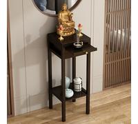 Table d'autel de méditation avec plaque de traction rétractable et rangement, armoire de prière en bambou pour usage domestique