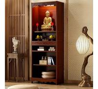 Table d'autel de méditation avec tiroir de rangement, armoire de sanctuaire bouddhiste chinois, table d'autel de prière personnelle, piédestal en bambou pour temples et maisons 70 cm/27,6 pouces