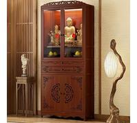 Table d'autel de méditation avec tiroir de rangement, armoire de sanctuaire bouddhiste chinois, table d'autel de prière personnelle, piédestal en bambou pour temples et maisons 53 cm/20,13 pouces