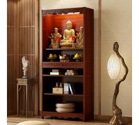 Table d'autel de méditation avec tiroir de rangement, armoire de sanctuaire bouddhiste chinois, table d'autel de prière personnelle, piédestal en bambou pour temples et maisons 53 cm/20,9 pouces